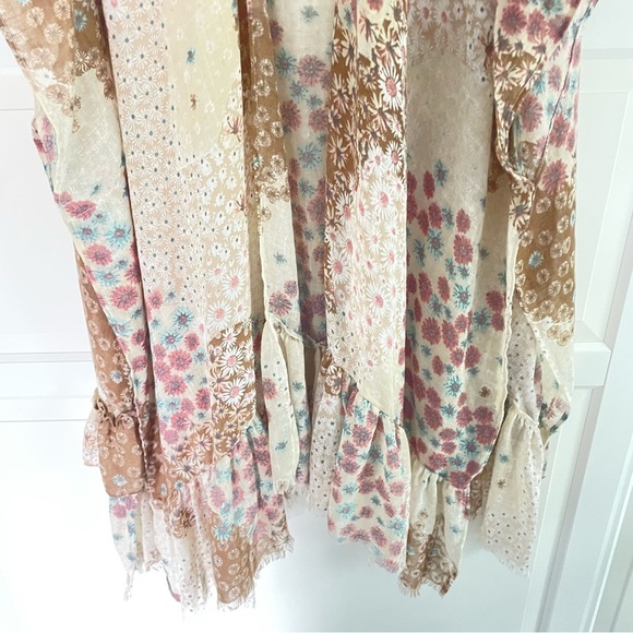 Free People Sweet Emotion Floral Ruffle Kimono One Size 26806 - Picture 6 of 10